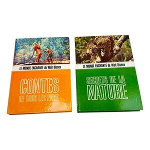 Le Monde Enchante de Walt Disney Nature & Contes Book Lot 2 Francais